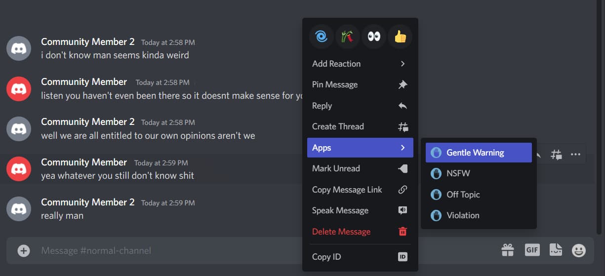 Chillbot: Content Moderation in the Backchannel