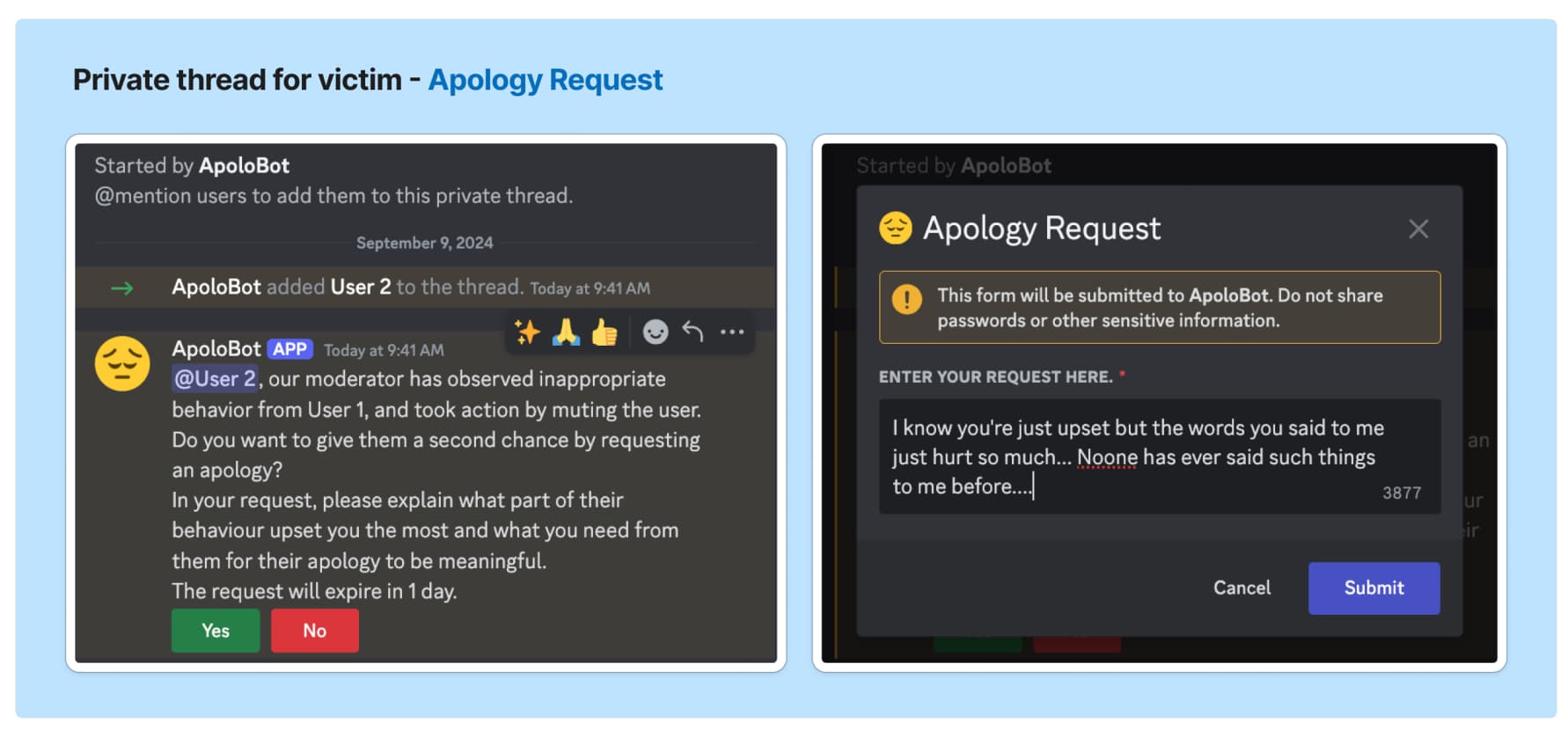 The Design Space for Online Restorative Justice Tools: A Case Study with ApoloBot